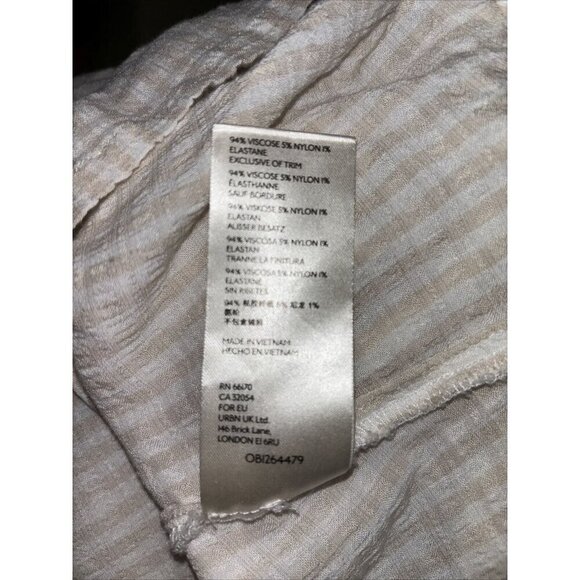 Pilcro Anthropologie Sybil Tan Striped Blouse‎ Ruffle Sleeve Cutout Back Size XS - Picture 5 of 5